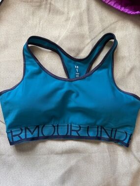 Under Armour Teal Racerback Sports Bra with Branded Elastic Band